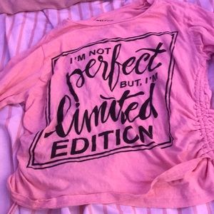 On Fire “I’m Not Perfect But, I’m Limited Edition” Girls Drawstring Top